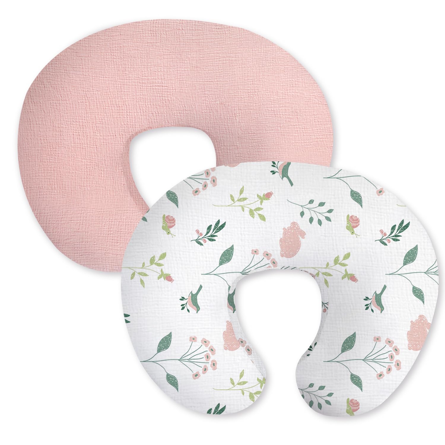 Little Grape Land muslin nursing pillow cover with bunny print for breathable comfort during feeds