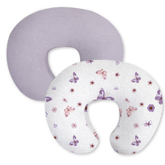 Little Grape Land muslin nursing pillow cover with butterflies print adds playful nursery style.