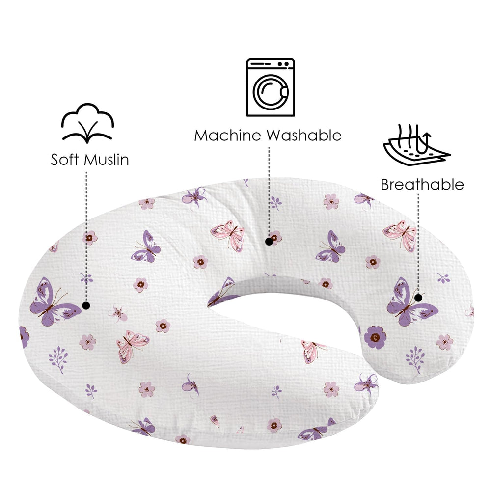 Little Grape Land muslin texture close-up shows breathable cotton and gentle touch.