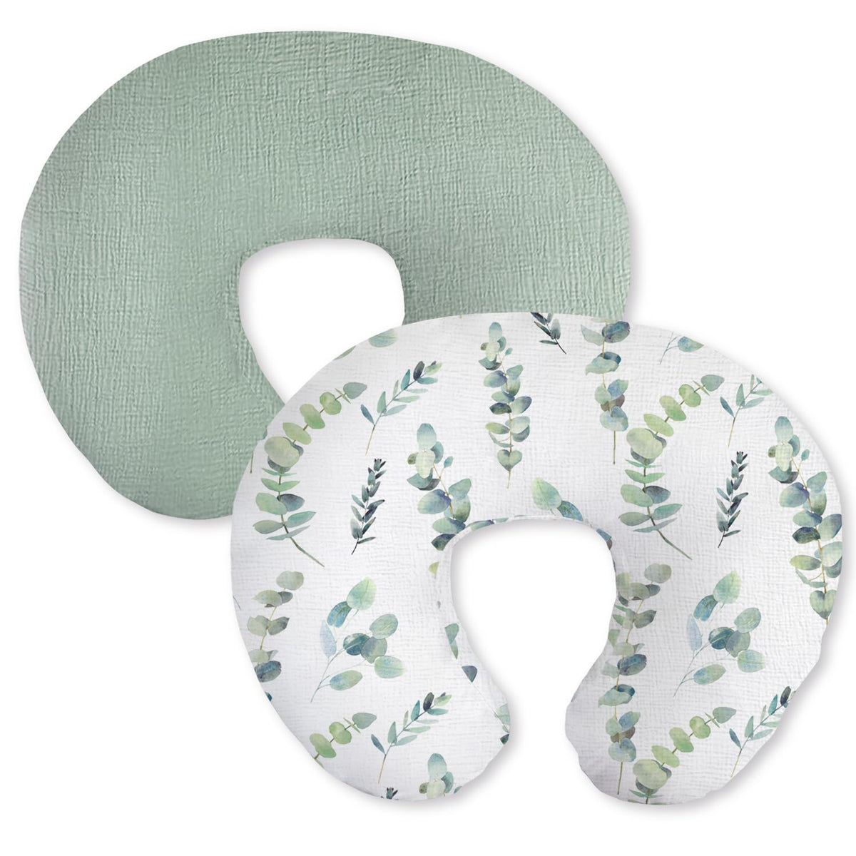 Little Grape Land muslin nursing pillow cover leaves pattern for gentle skin-friendly comfort