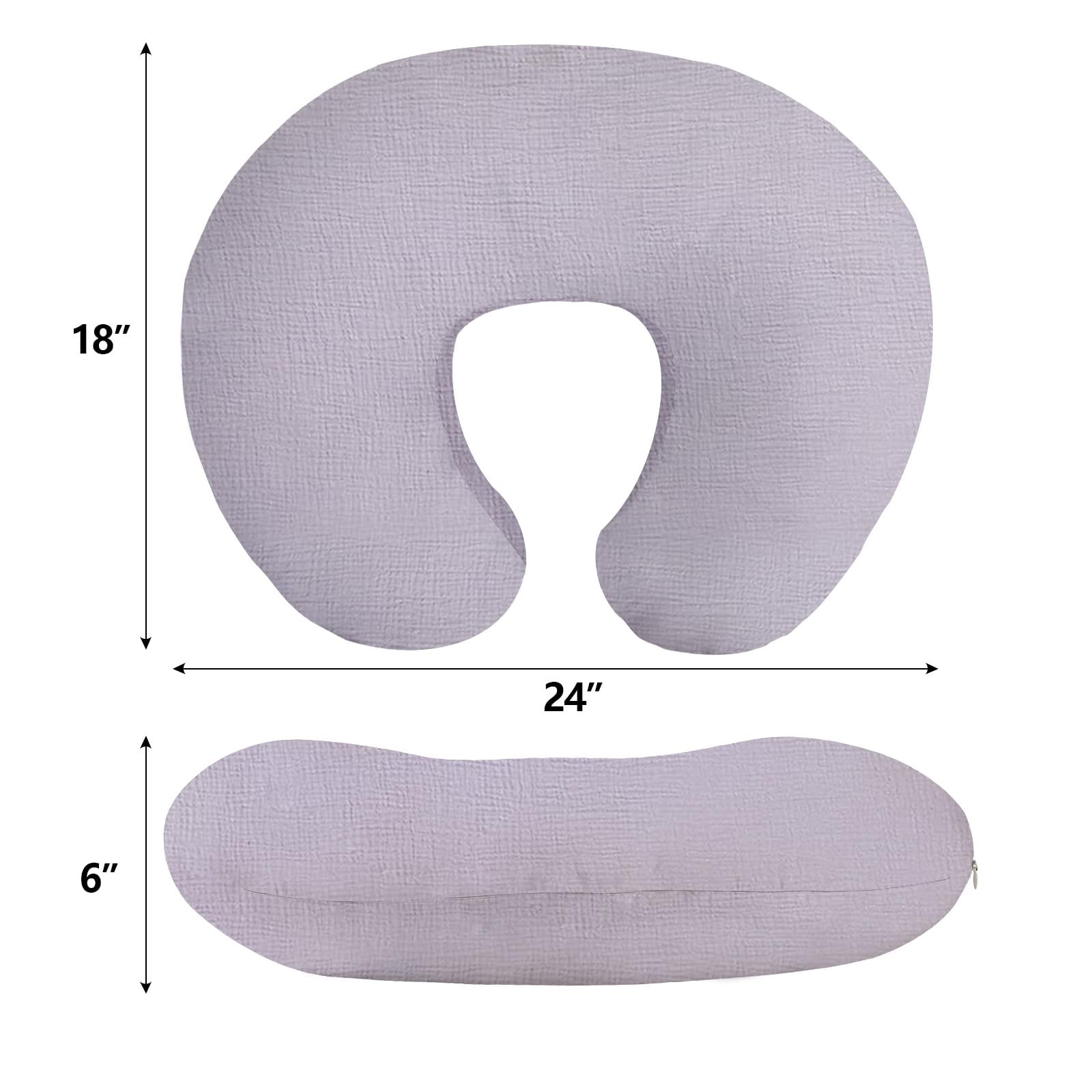 Little Grape Land muslin nursing pillow cover in solid purple delivers soft, breathable comfort.