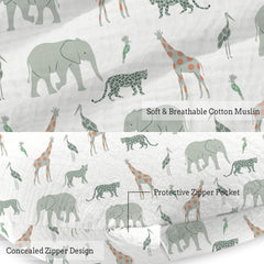 Little Grape Land muslin nursing pillow laid out for feeding, propping, and tummy time.