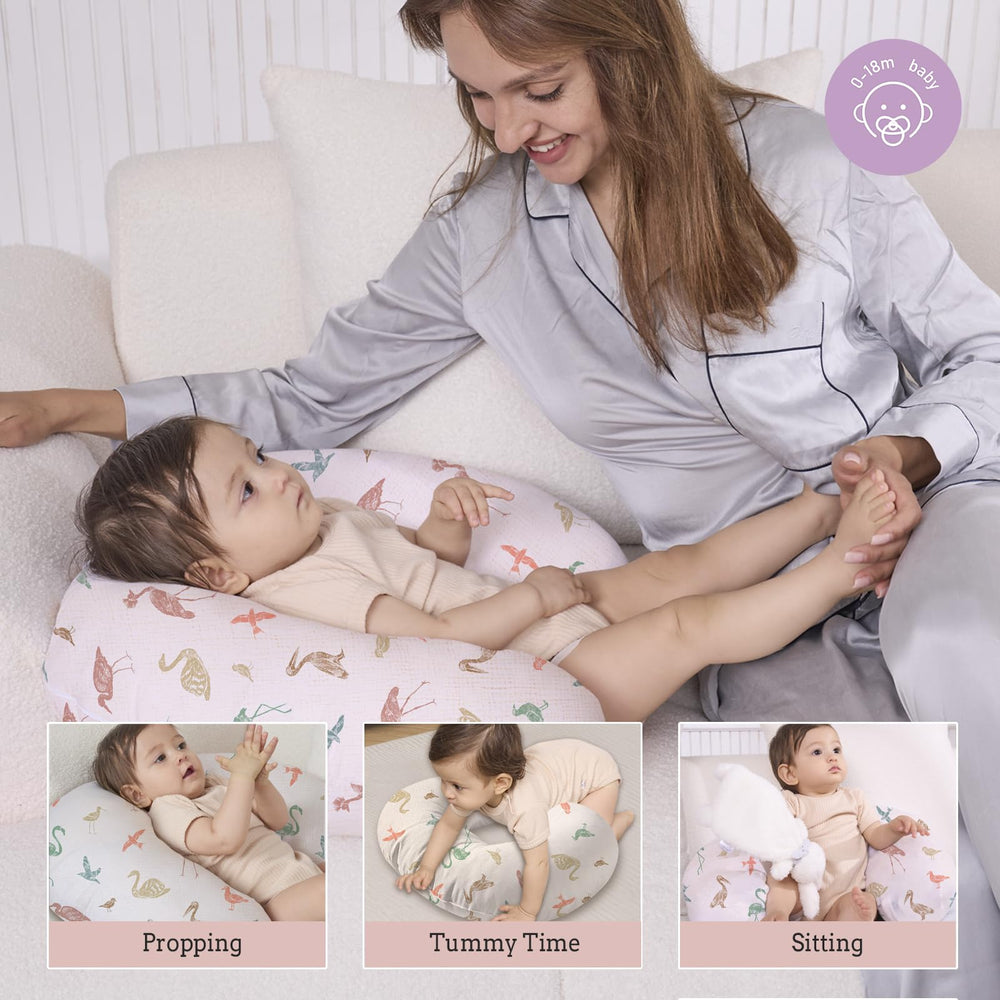 Little Grape Land nursing pillow baby-friendly setup during breastfeeding creates cozy moments