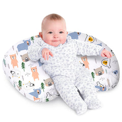 Little Grape Land nursing pillow bear-design cover shows cozy, breathable surface for feeding.