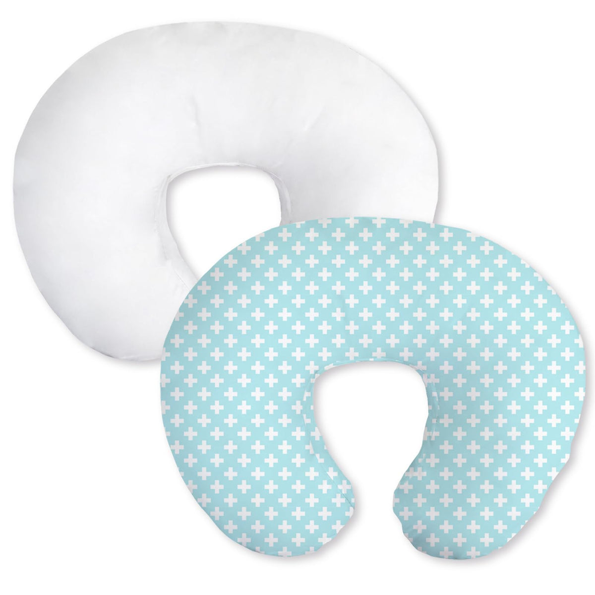 Little Grape Land nursing pillow cover aqua closeup highlights soft breathable cotton