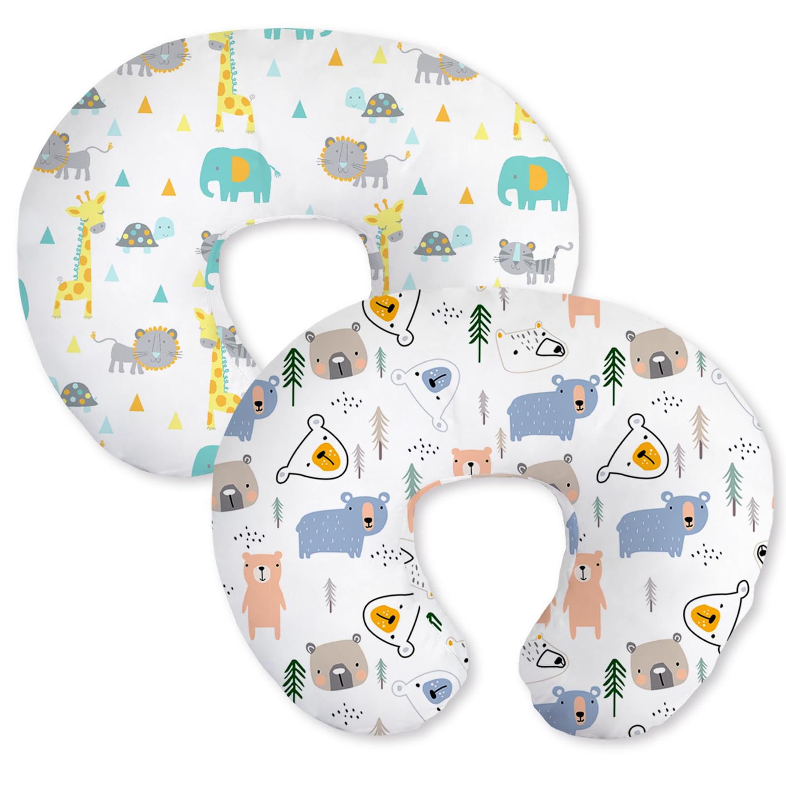 Little Grape Land nursing pillow cover bear design close-up—soft microfiber for gentle, cozy feeds.