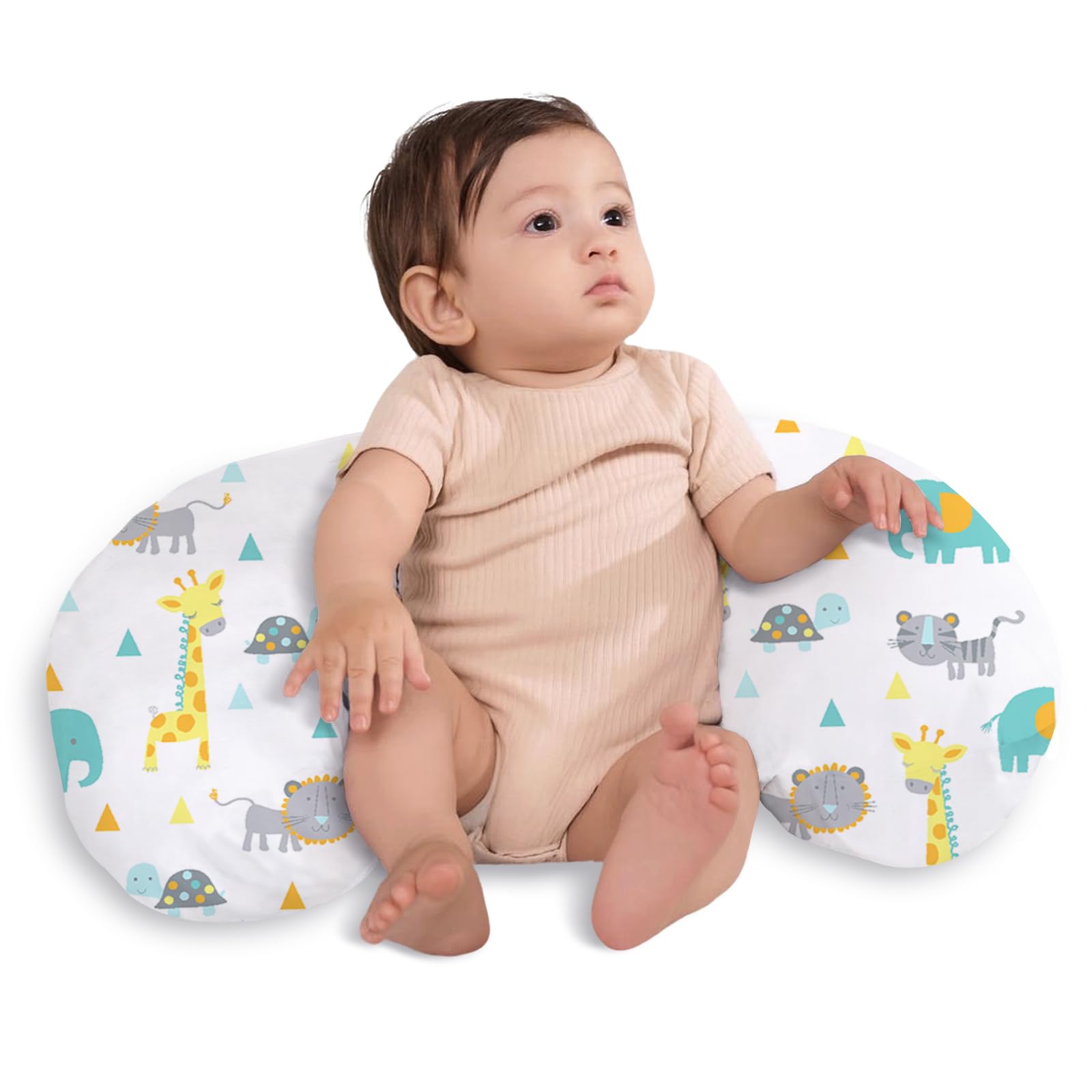 Little Grape Land nursing pillow cover closeup showing soft fabric for baby comfort during feeds
