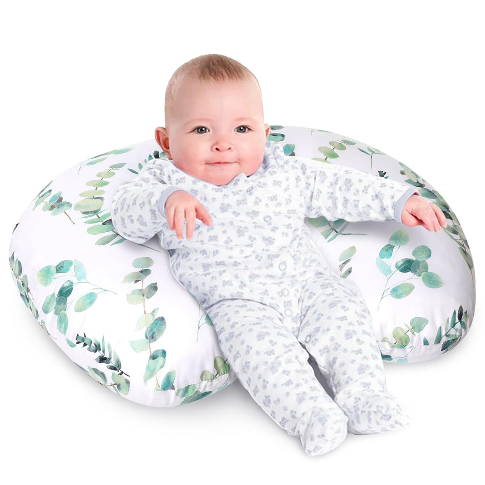 Little Grape Land nursing pillow cover close-up shows machine-washable design for easy cleanup.