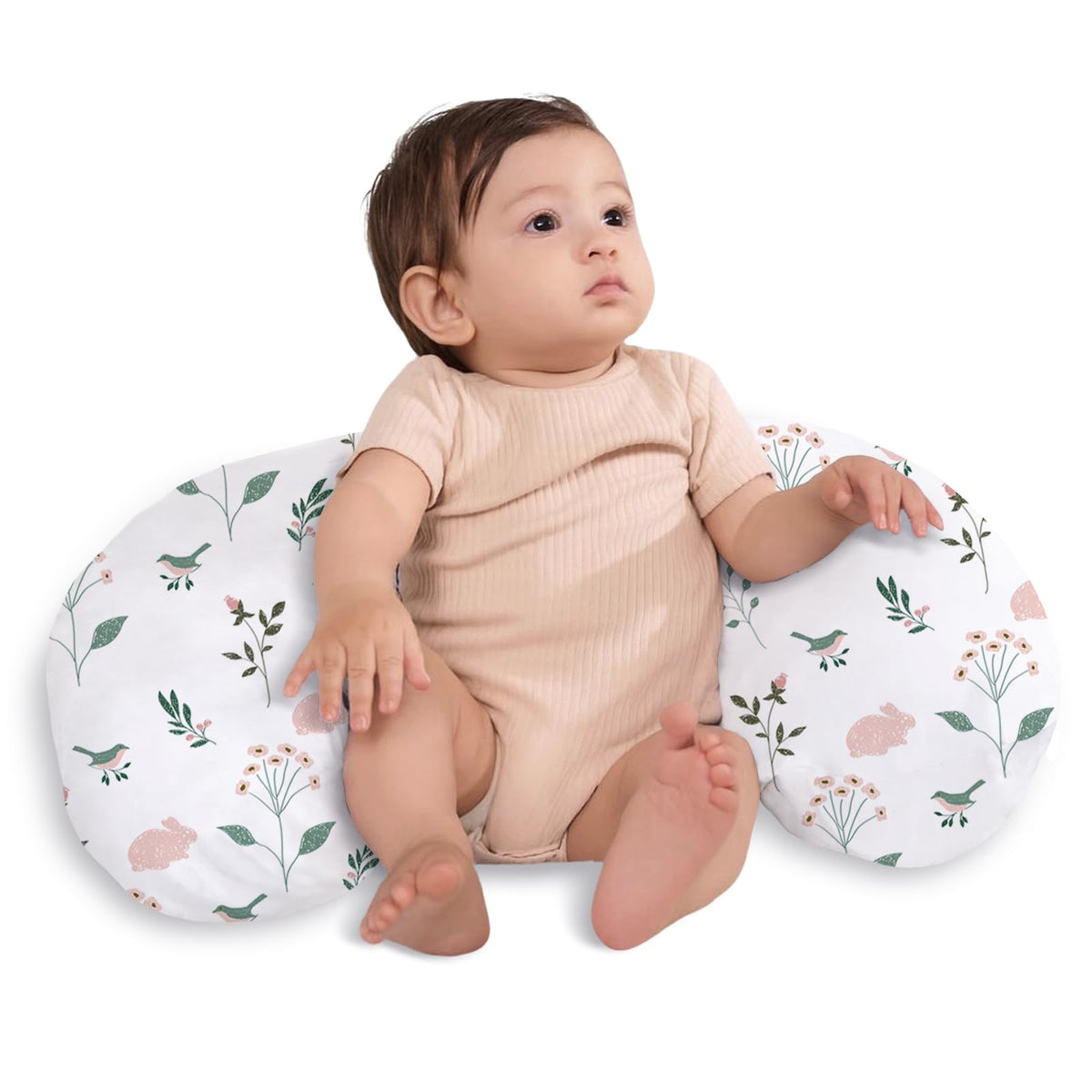 Little Grape Land nursing pillow cover closeup showing soft fabric and easy-clean design