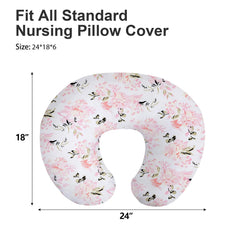 Little Grape Land nursing pillow cover golden butterfly close-up adds bright nursery style during feeds.
