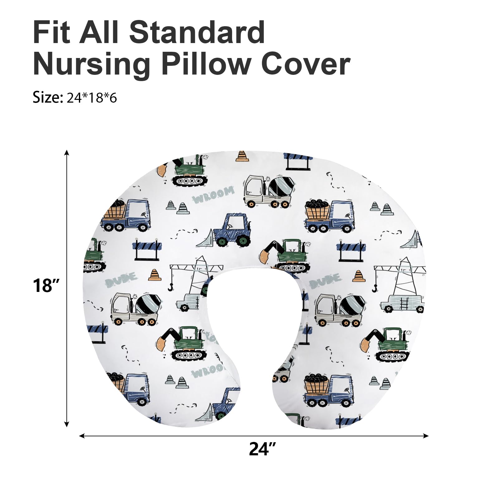 Little Grape Land nursing pillow cover navy design closeup, breathable fabric enhances feeding comfort.