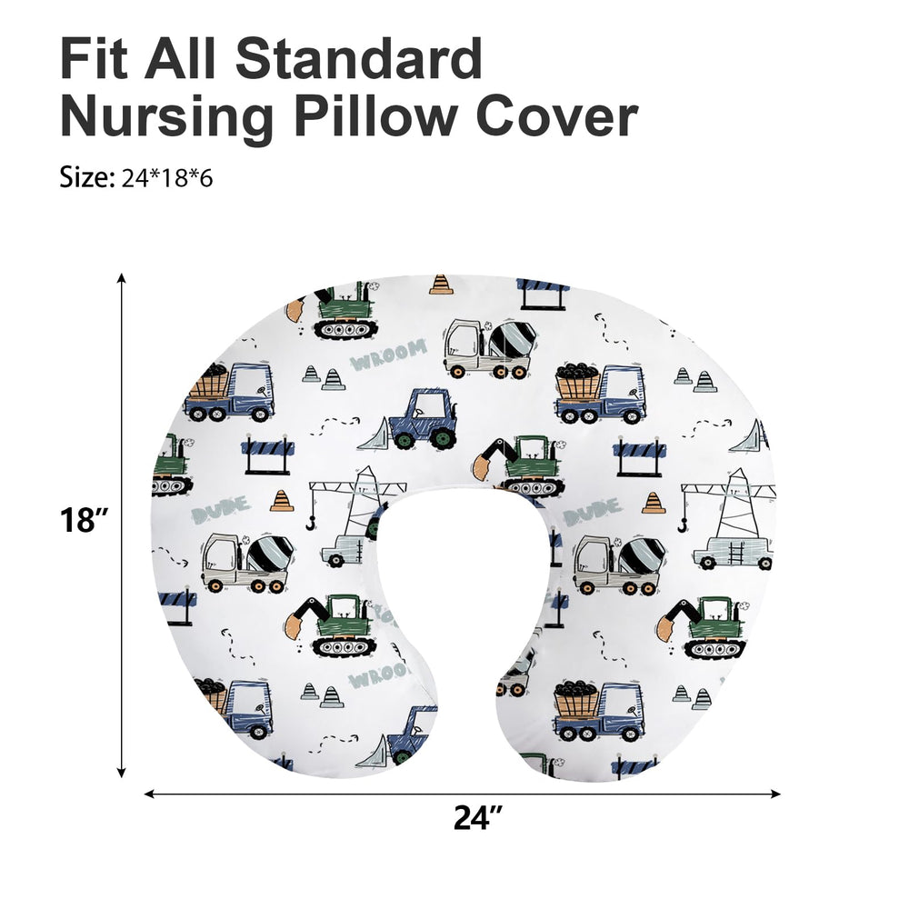 Little Grape Land nursing pillow cover navy design closeup, breathable fabric enhances feeding comfort.