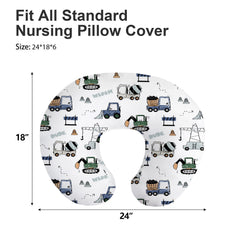 Little Grape Land nursing pillow cover navy design closeup, breathable fabric enhances feeding comfort.