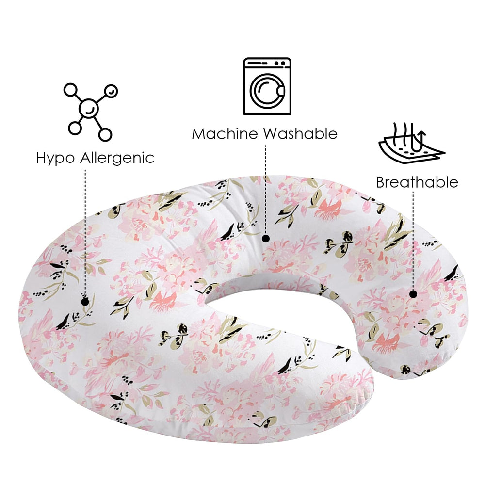 Little Grape Land nursing pillow cover soft fabric close-up shows baby-friendly touch for feeding.