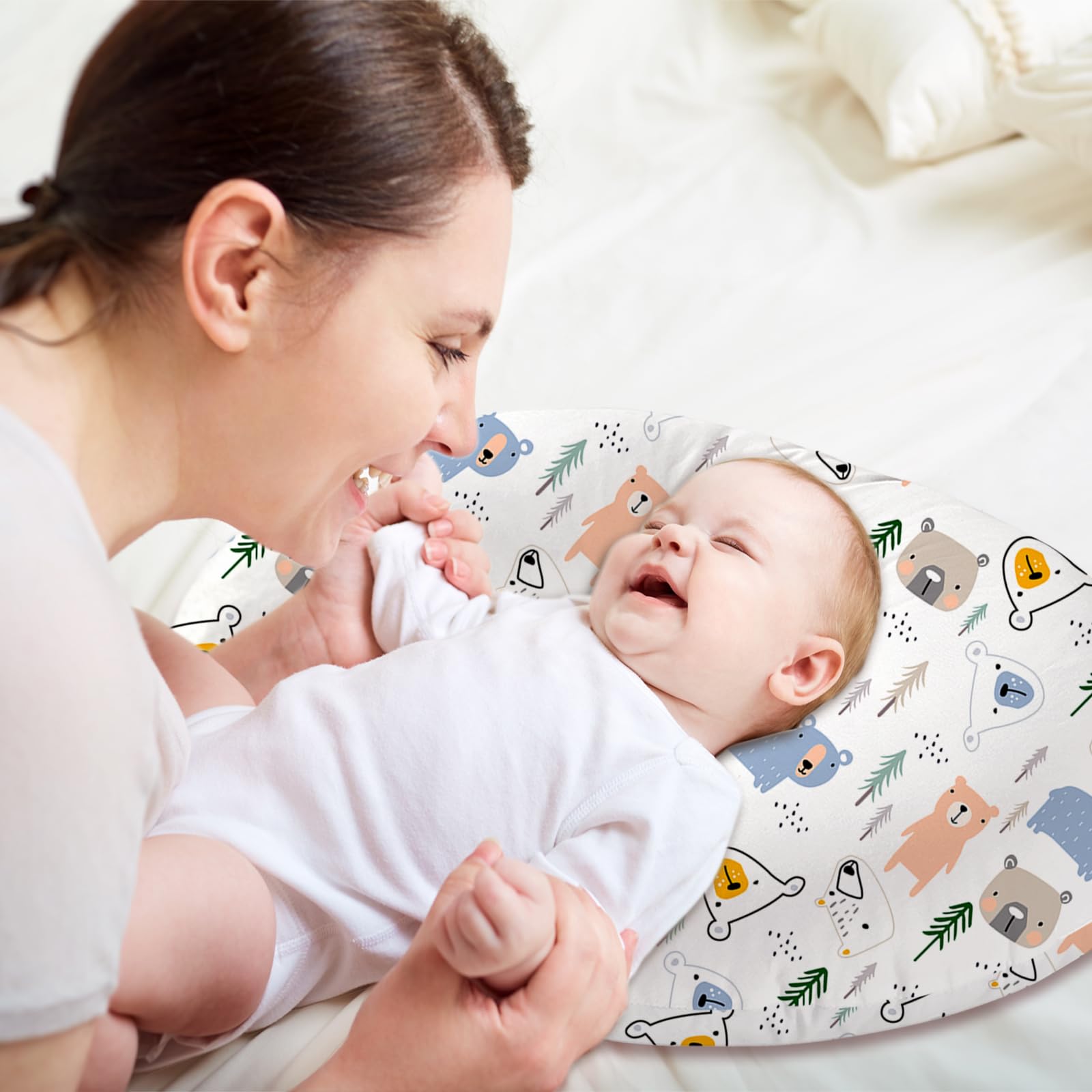 Little Grape Land nursing pillow cover soft microfiber—gentle on baby's skin during feeds.