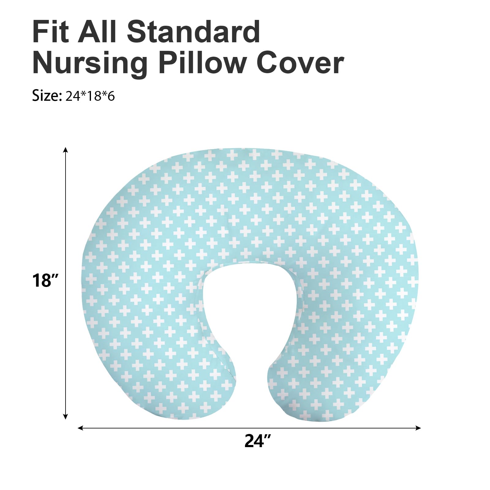 Little Grape Land nursing pillow cover white closeup shows smooth fabric for baby skin