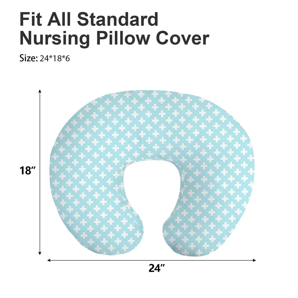 Little Grape Land nursing pillow cover white closeup shows smooth fabric for baby skin