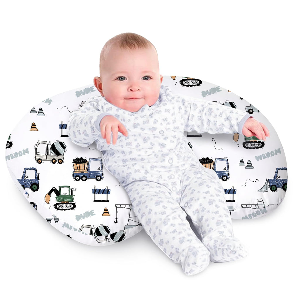 Little Grape Land nursing pillow cover shown, machine-washable for easy cleanup.