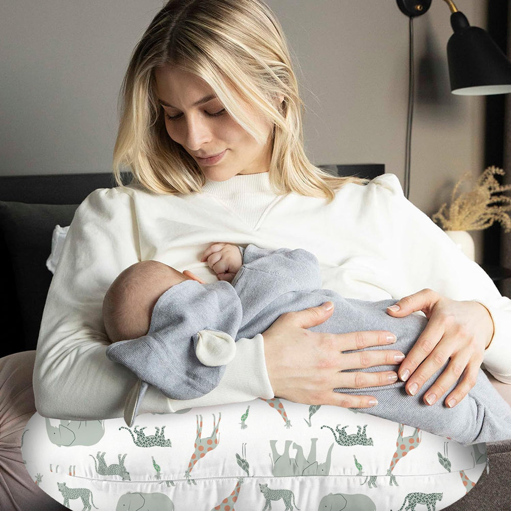 Little Grape Land nursing pillow covers nursery setup showing stylish, practical covers in use