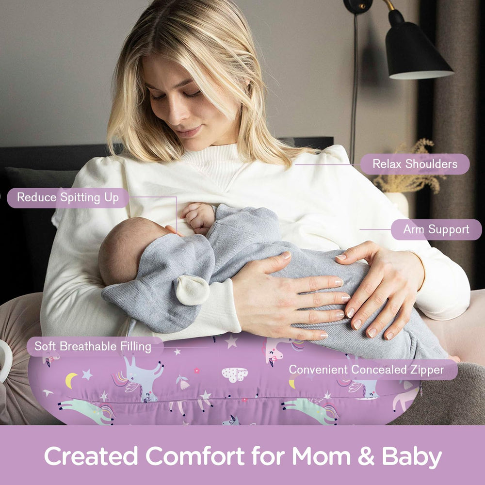 Little Grape Land nursing pillow ergonomic-height design supports comfortable feeding for parent and baby.