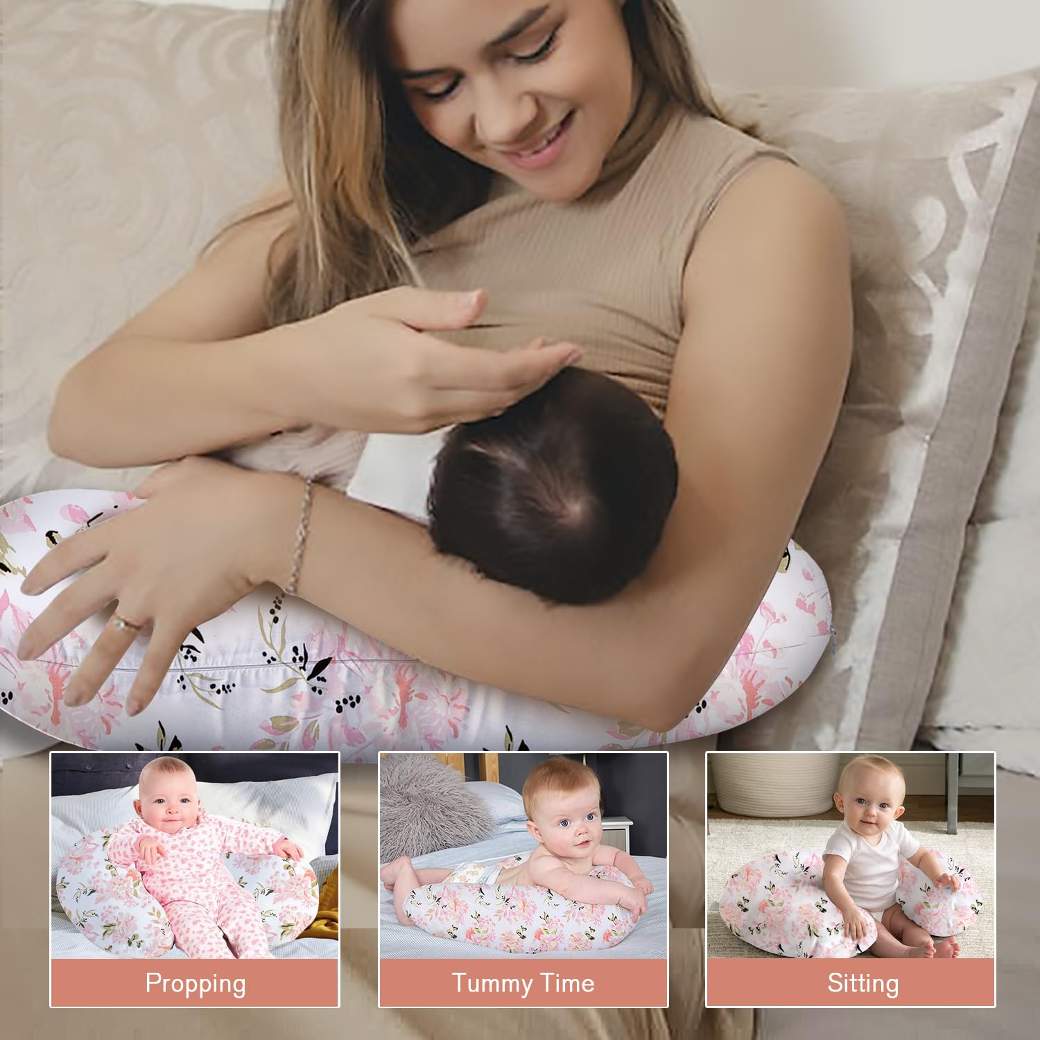 Little Grape Land ergonomic-support nursing pillow aids comfortable feeding