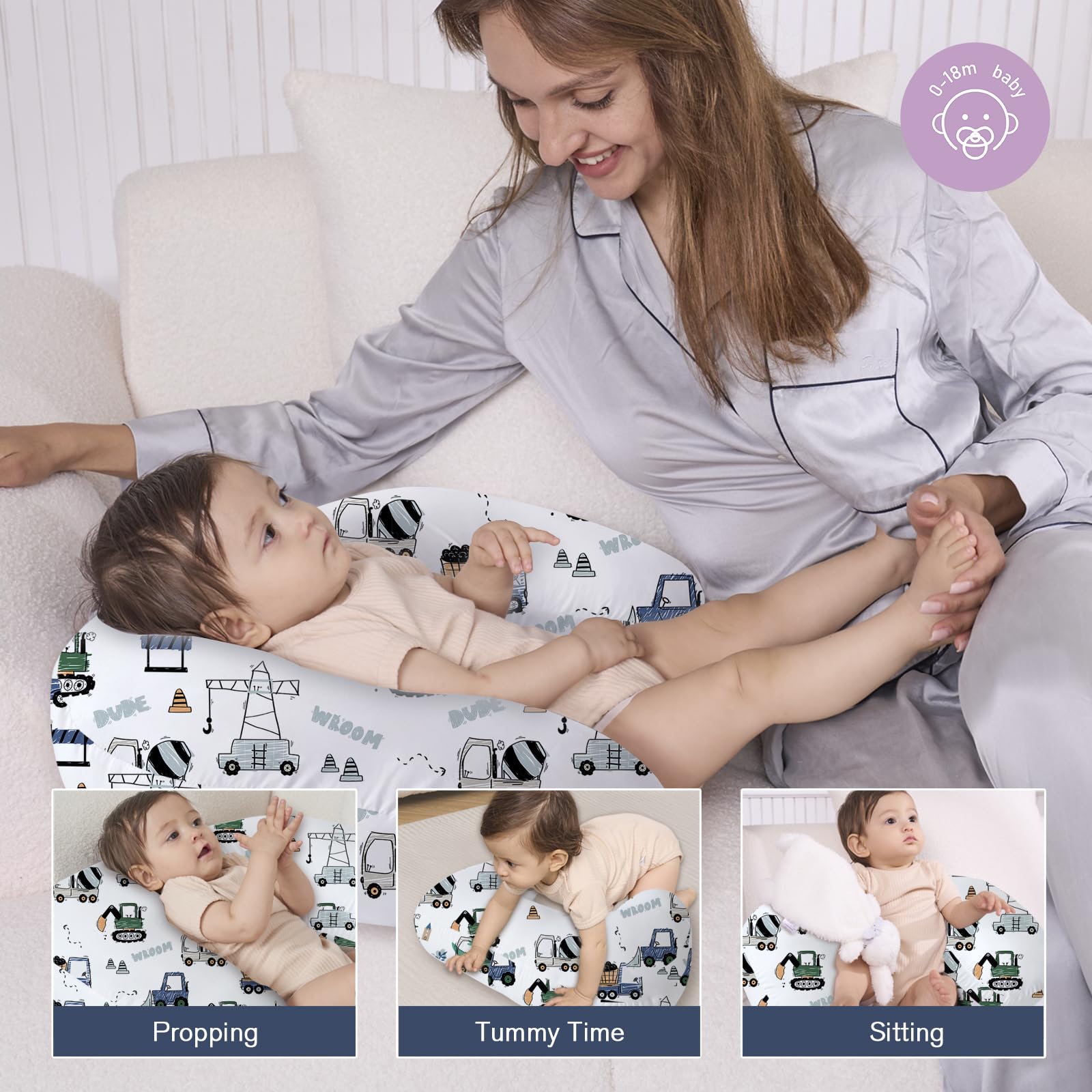 Little Grape Land nursing pillow firmer high-loft support boosts feeding comfort
