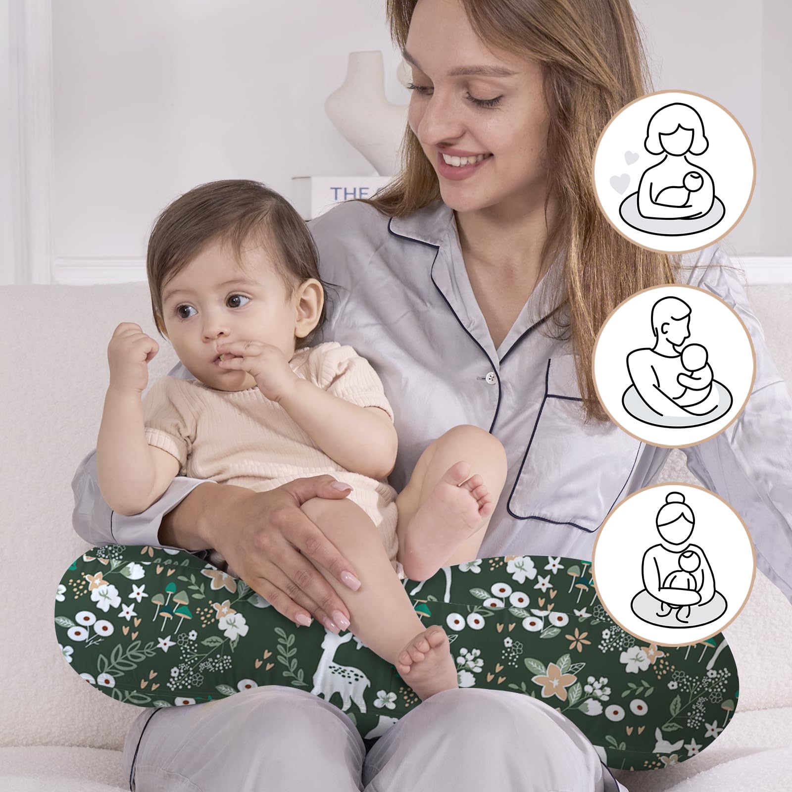 Little Grape Land nursing pillow wide cushion area improves feeding stability