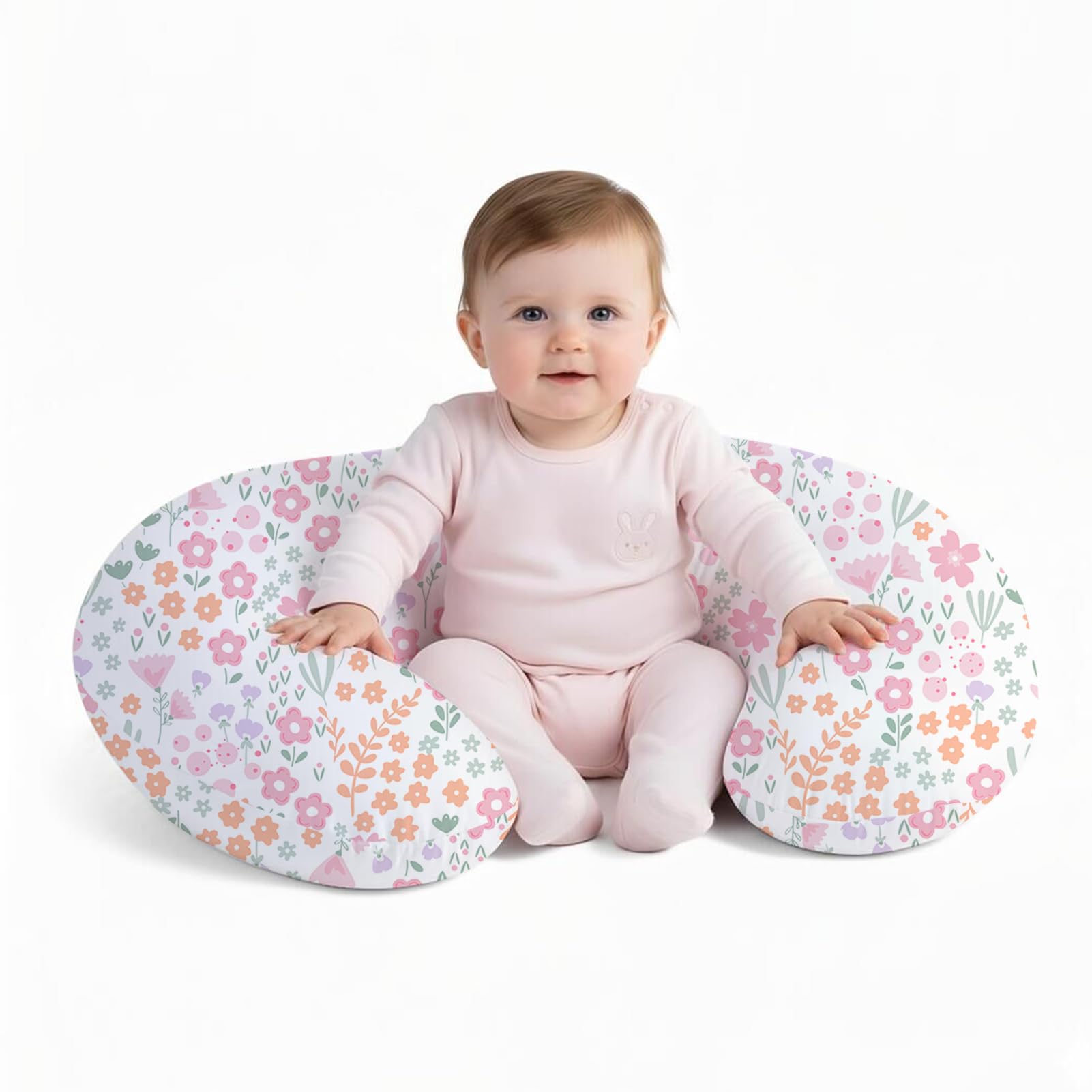 Little Grape Land nursing pillow front view highlights ergonomic support for comfortable breastfeeding