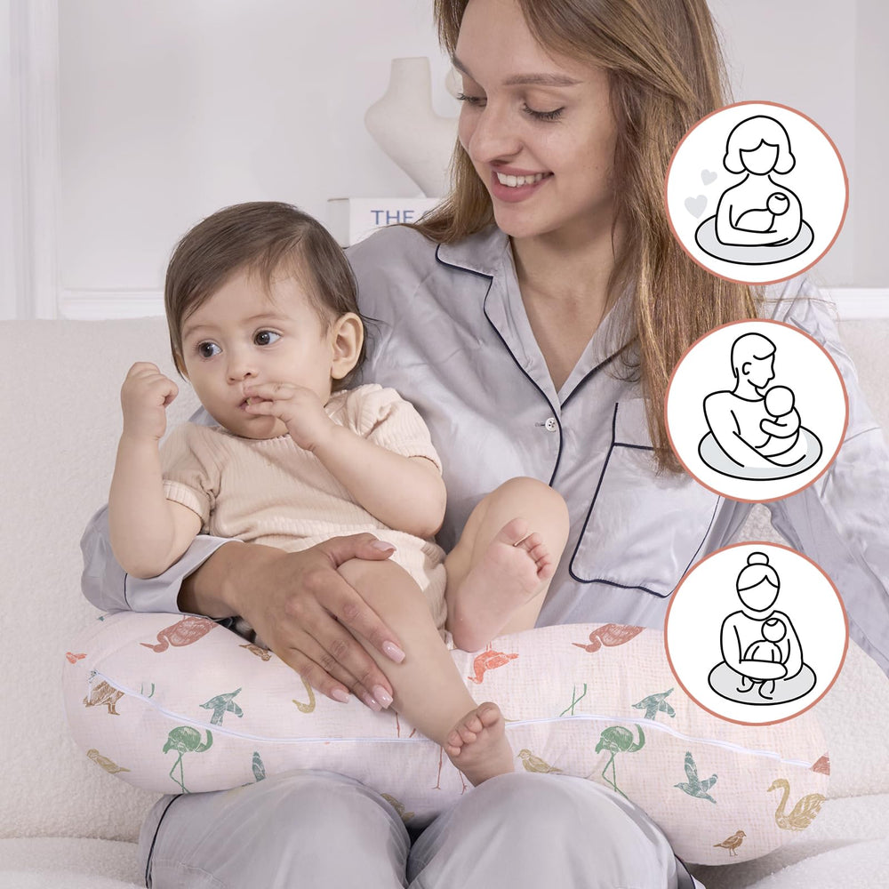 Little Grape Land nursing pillow hidden zipper protects baby while keeping pillow sleek