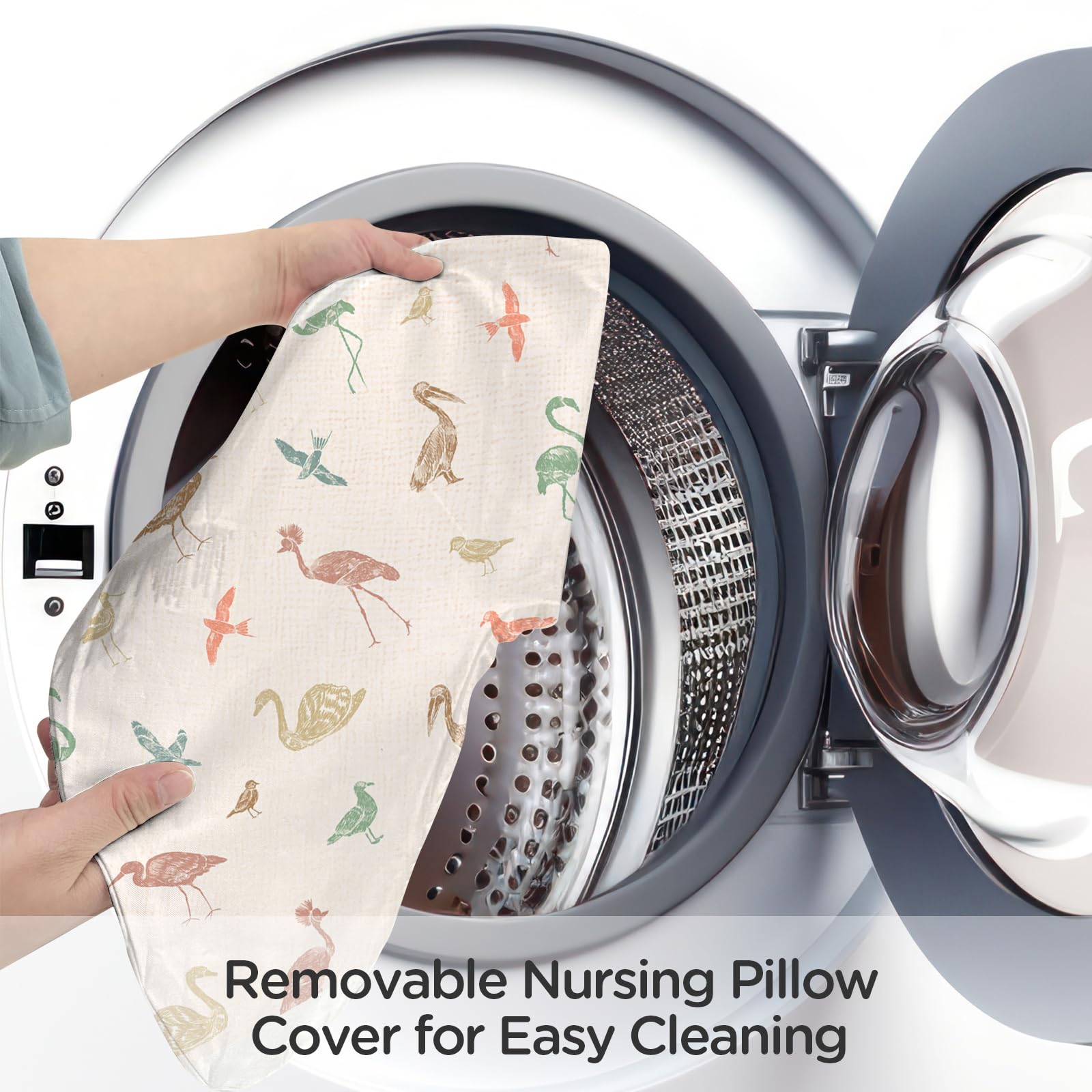 Little Grape Land nursing pillow machine washable cover ensures quick after-use refresh