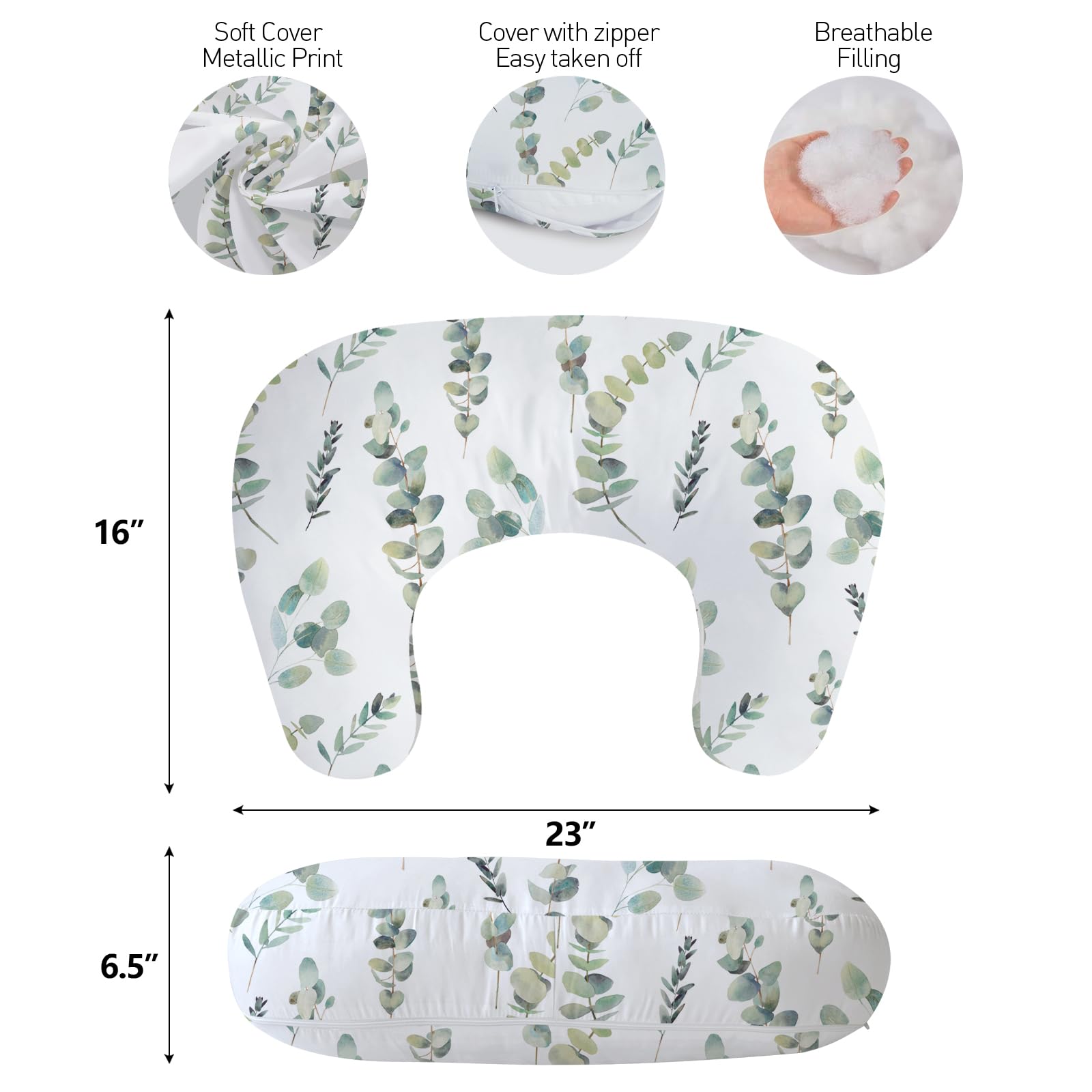 Little Grape Land nursing pillow removable cover emphasizes simple washing and upkeep.