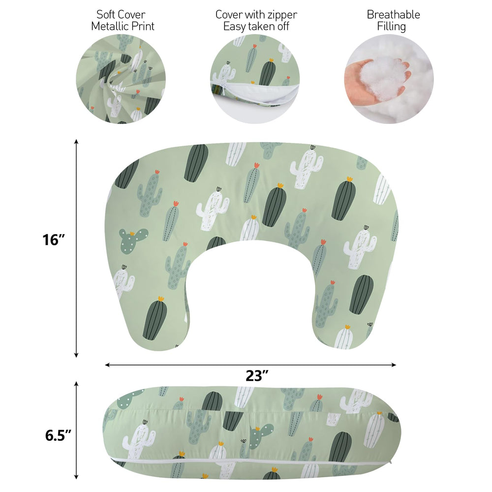Little Grape Land nursing pillow removable cover closeup; easy machine washing