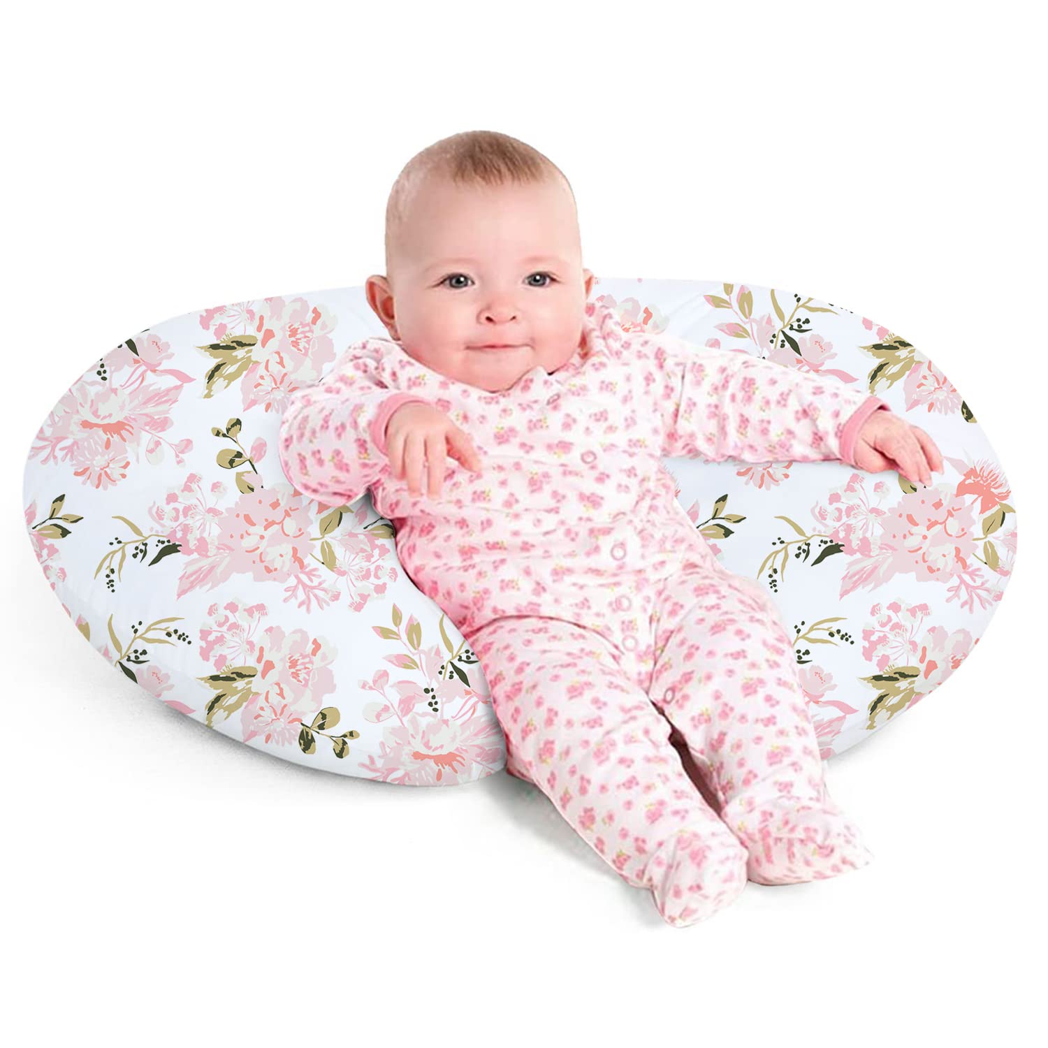 Little Grape Land nursing pillow with removable cover for easy on-the-go care