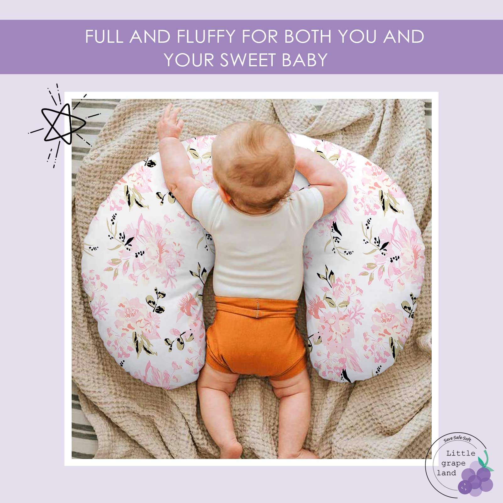 Little Grape Land Rose Floral materials and breathable filling for safety and comfort