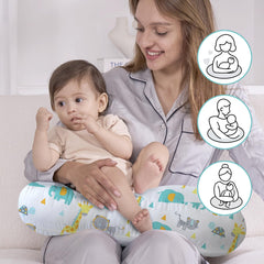 Little Grape Land nursing pillow travel-friendly setup for on-the-go feeding