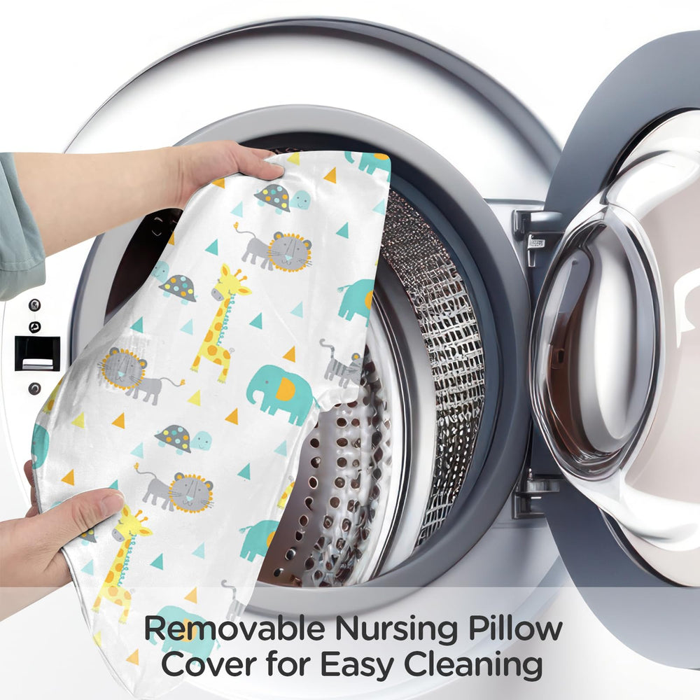 Little Grape Land nursing pillow supports tummy time and early sitting.