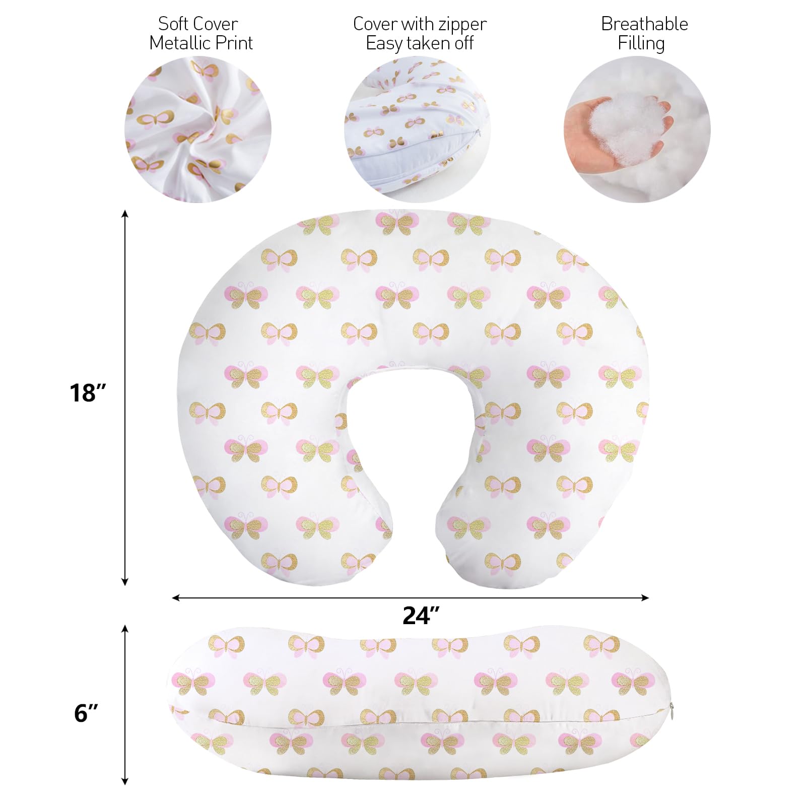 Little Grape Land nursing pillow vacuum-packed for easy gifting or shipping