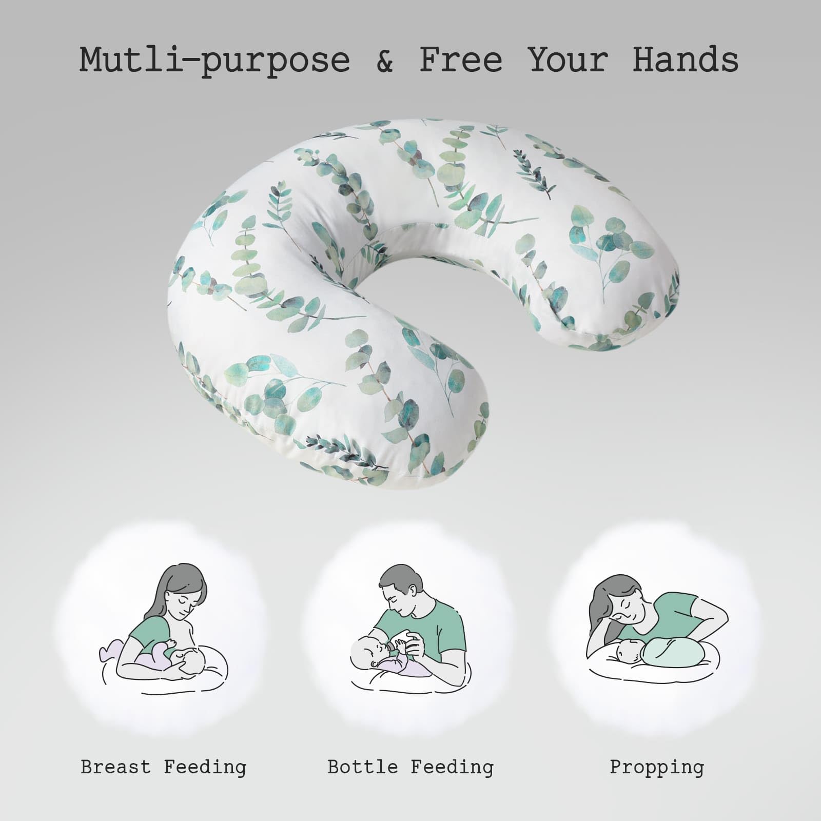 Little Grape Land nursing pillow's extra-wide surface supports comfortable, stable feeding sessions.