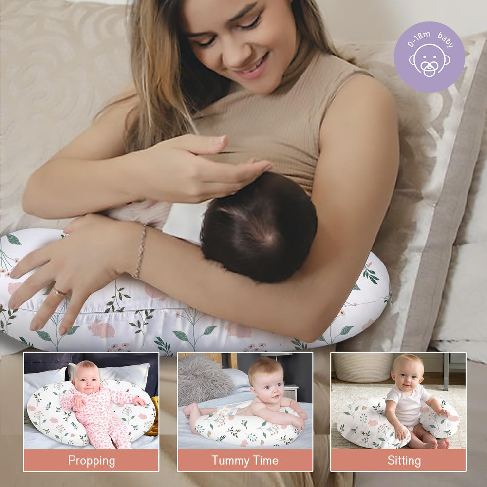 Little Grape Land wide-design nursing-pillow provides stable support for growing babies