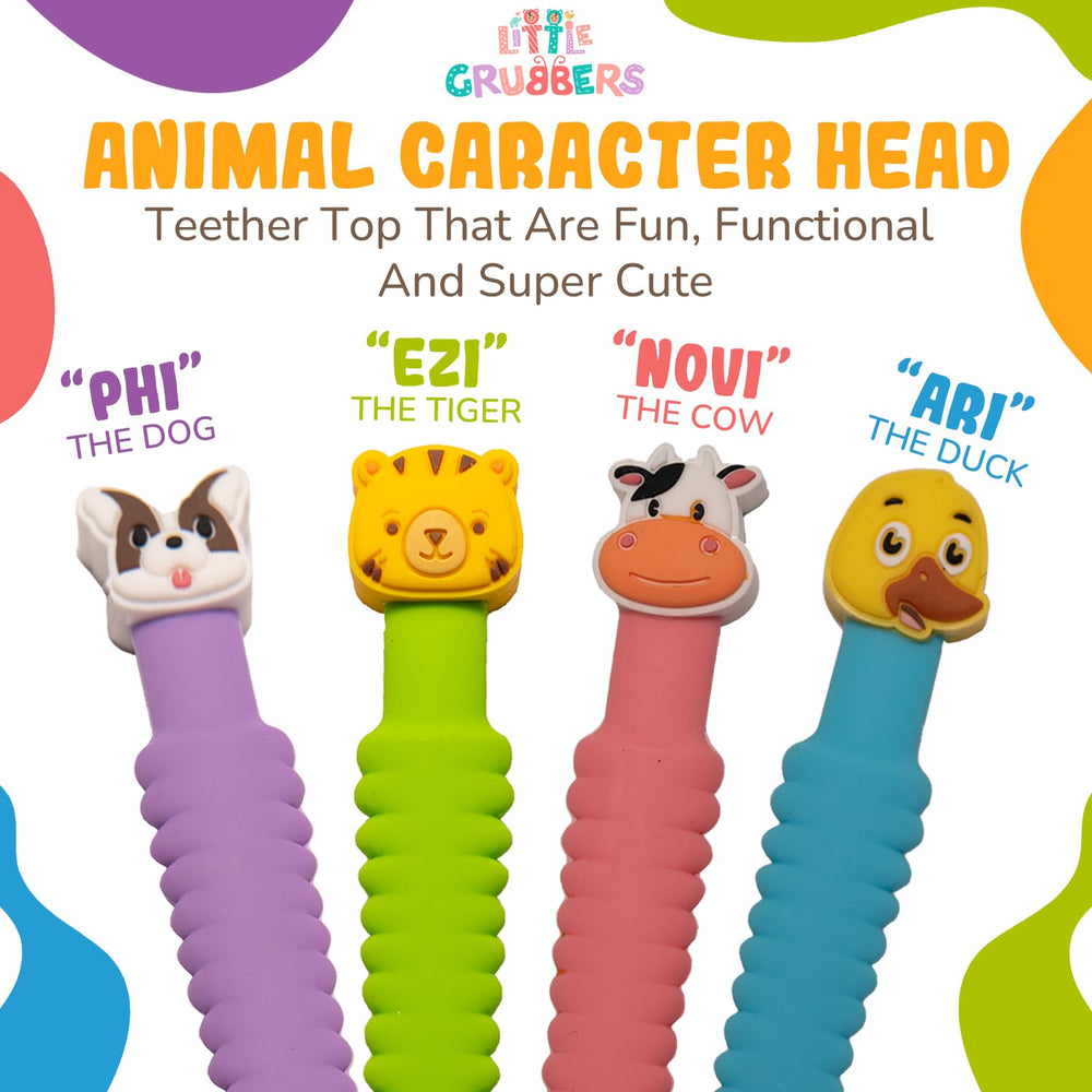 Little Grubbers 13 non-slip grips provide secure handling for confident self-feeding.