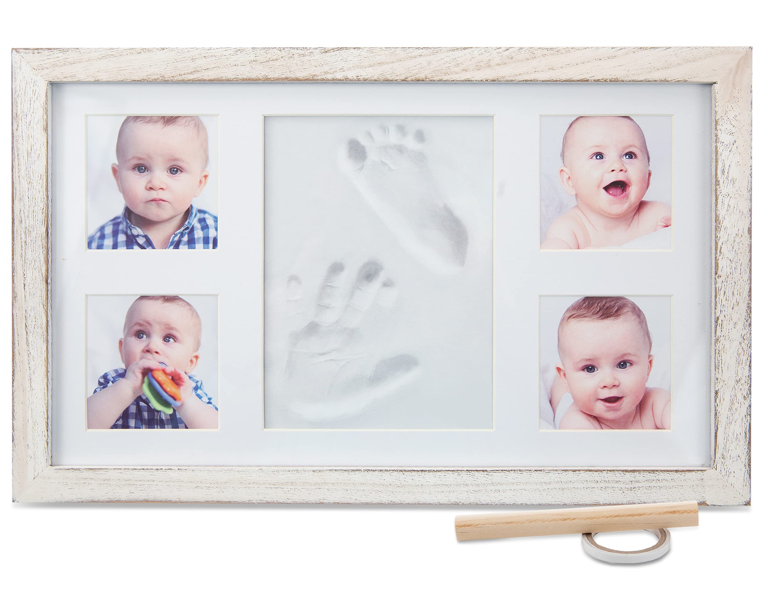 Little Hippo footprint kit Rustic White large front view for a timeless keepsake