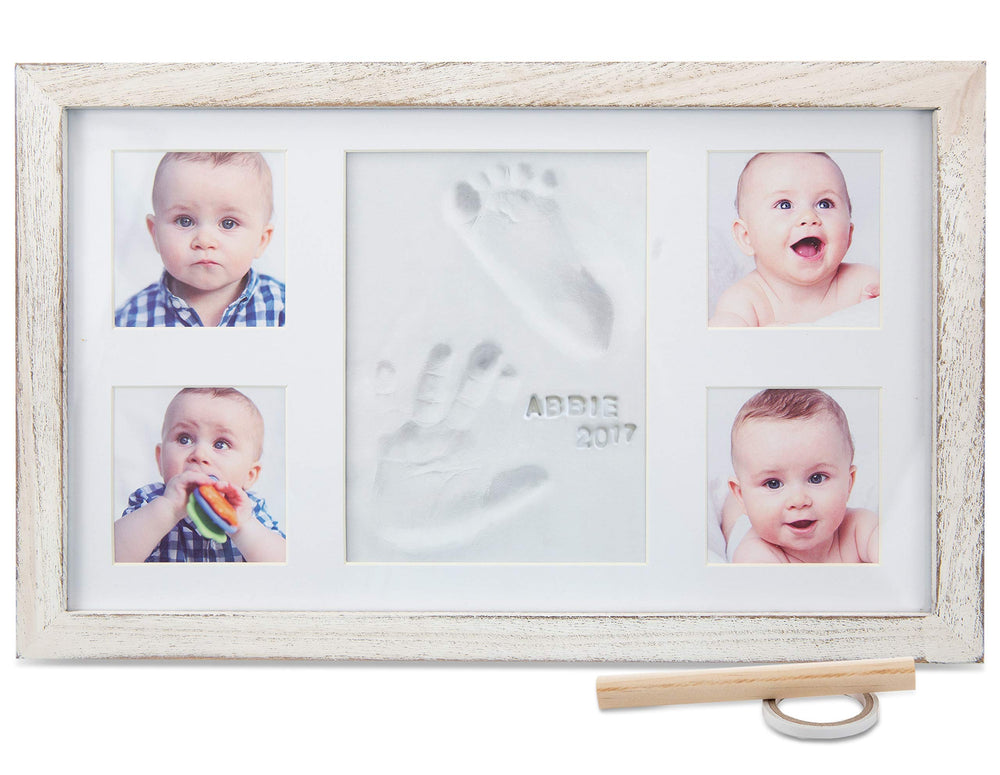Little Hippo pet paw print and baby hand combo keepsake