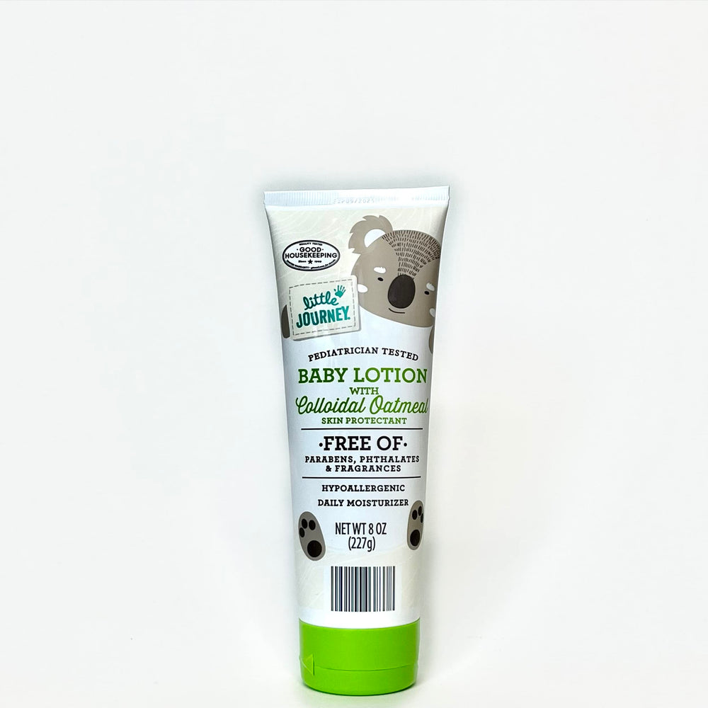 Little Journey baby lotion bottle for gentle daily moisture on delicate skin.