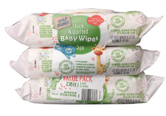 Little Journey Baby Wipes pack with three-count bundle, ideal for on-the-go diaper changes.
