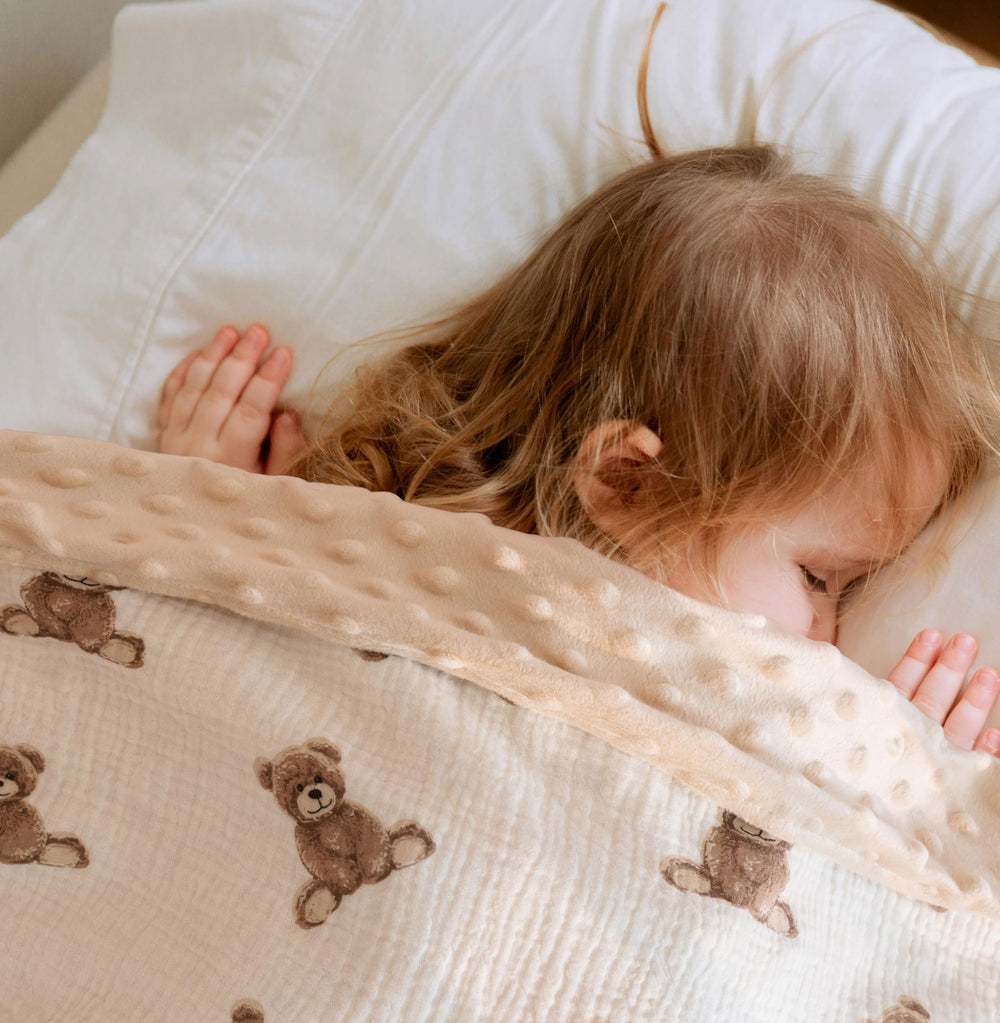 Little Jump blanket back dotted fleece adds cozy warmth for cuddles