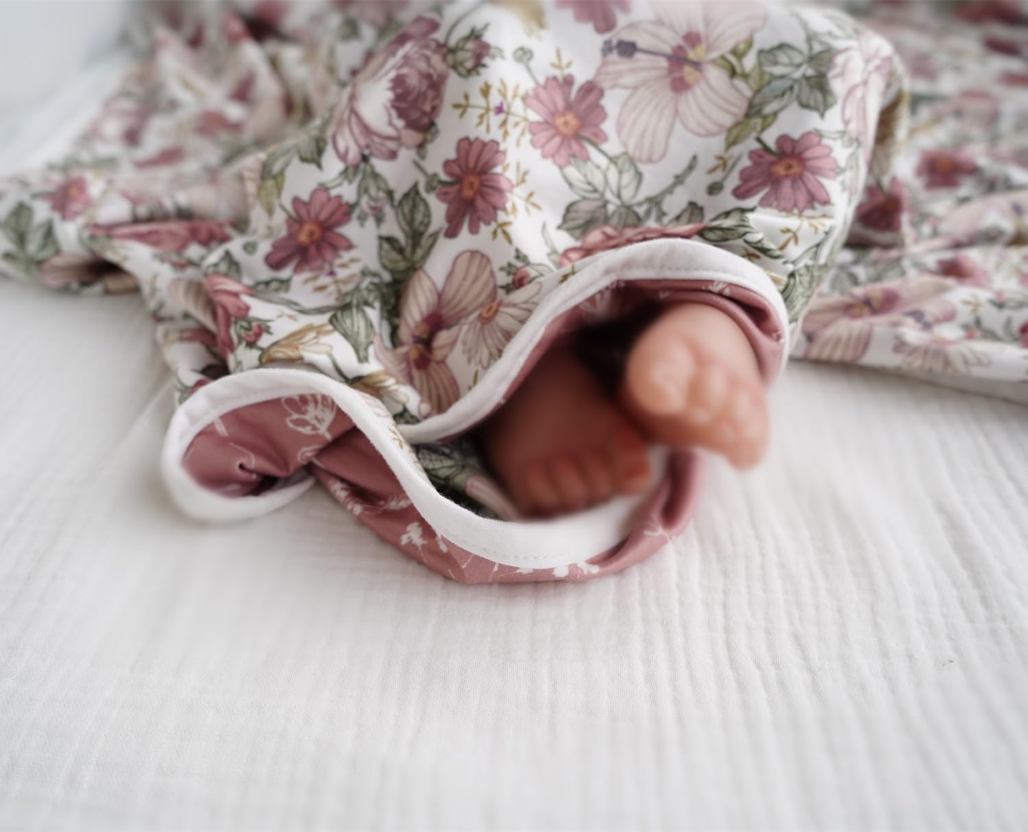 Little Jump boho leaves detail highlights timeless nursery style.