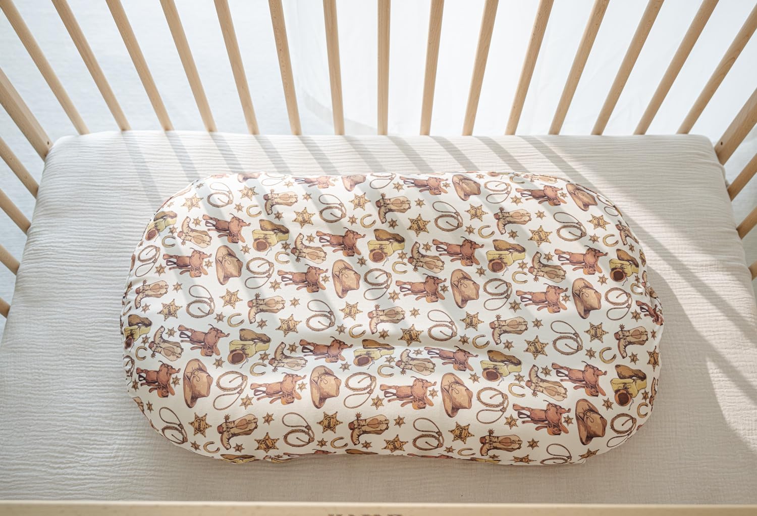 Little Jump cowboy-hat pattern cover highlights western style with soft comfort