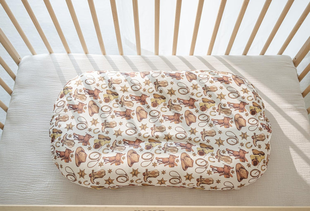 Little Jump cowboy-hat pattern cover highlights western style with soft comfort