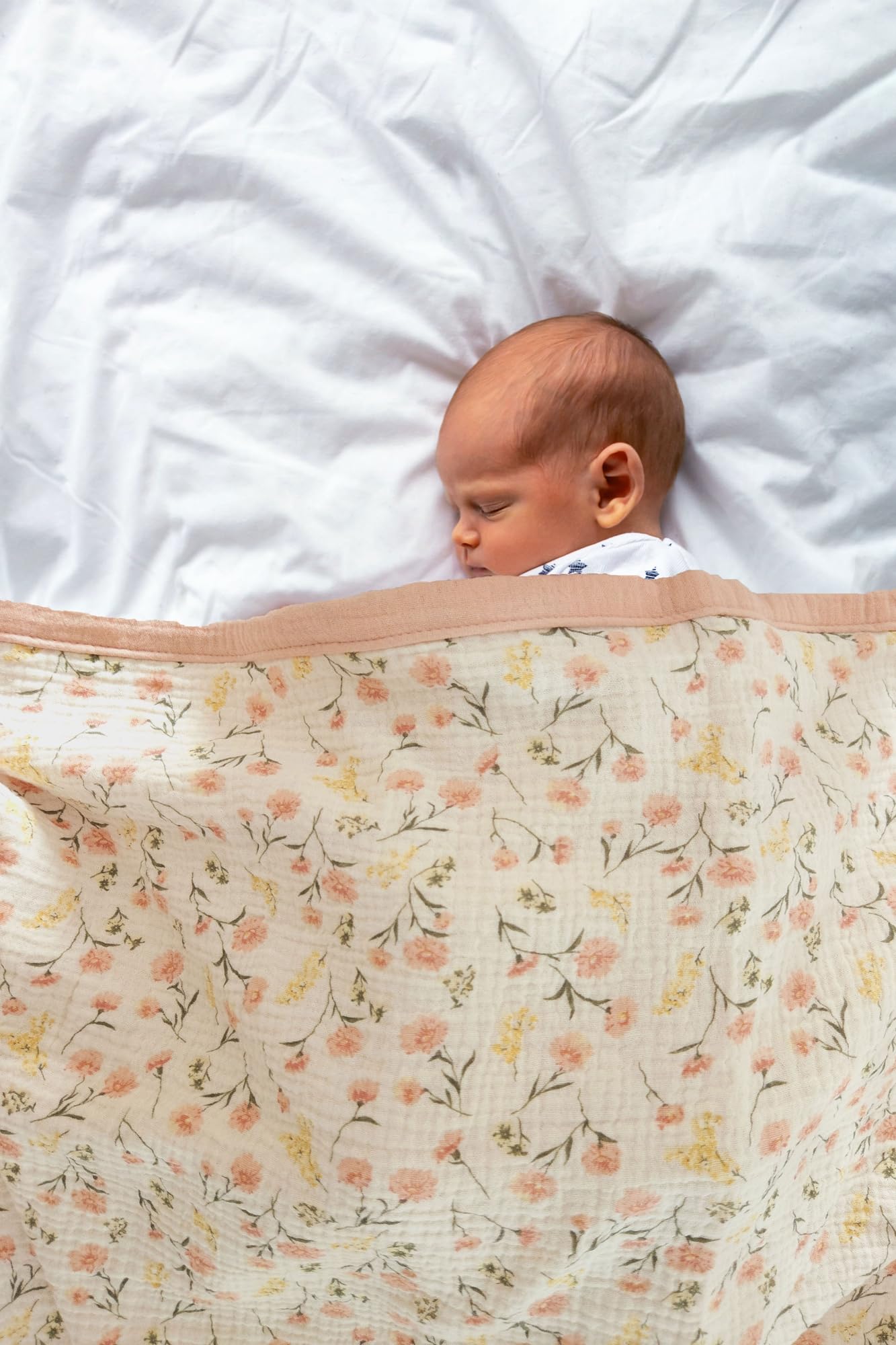 Little Jump muslin blanket stroller-nap scene shows breathable cotton for on-the-go comfort.