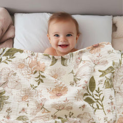 Little Jump cotton muslin close-up; soft, breathable fabric for gentle skin.